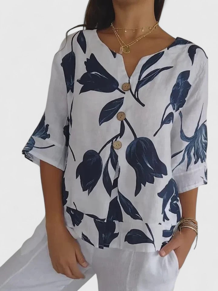Geraldine | Blusa floral escote V