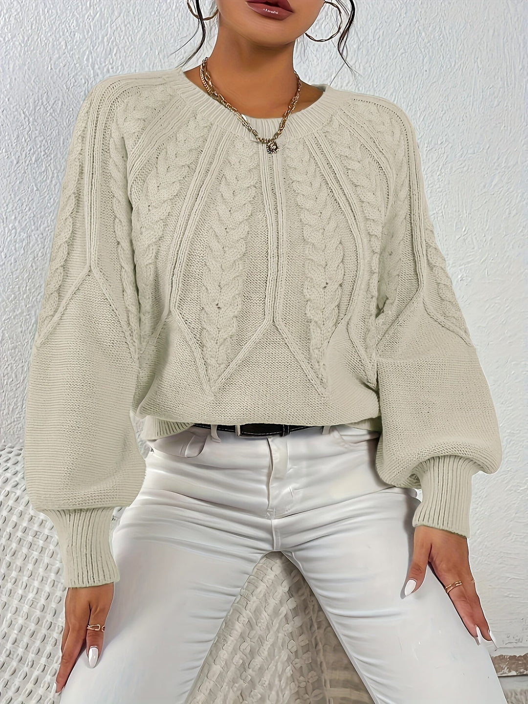 Sarita | Sweater de punto trenzado holgado