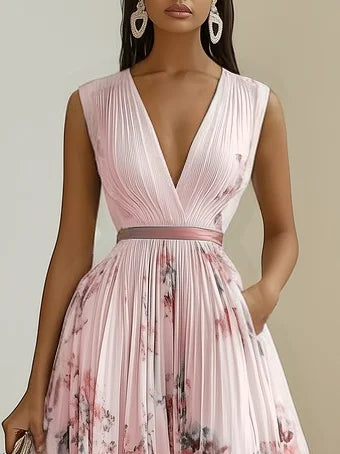 Jeannette | Vestido largo sin mangas con escote en V