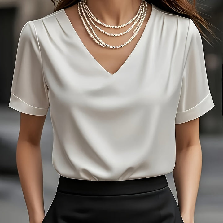 Elicura | Blusa drapeada cuello V