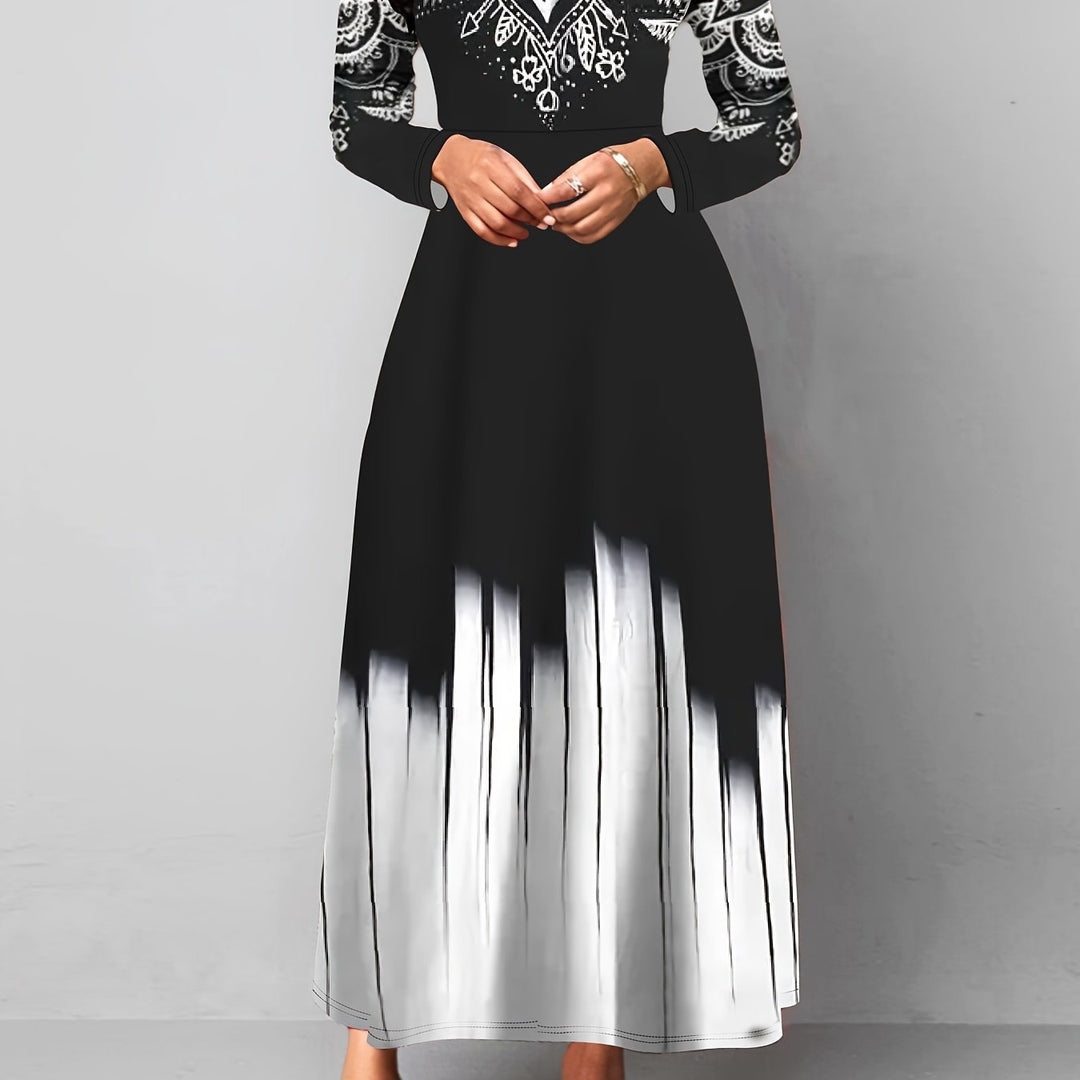 Clarisa | Vestido largo con estampado ornamental