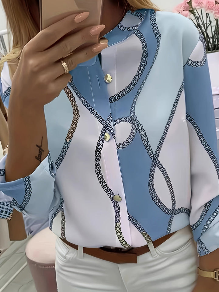 Marina | Blusa camisera con estampado de cadenas