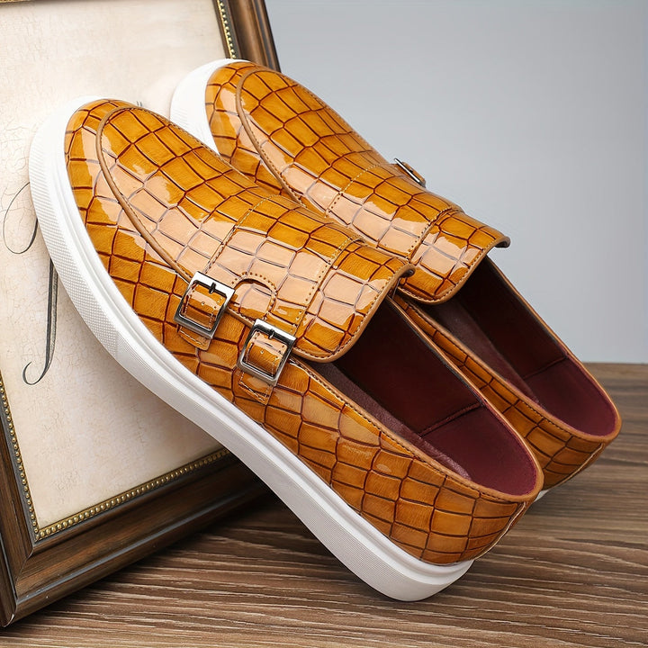 Gilbert | Mocasines texturados con doble hebilla