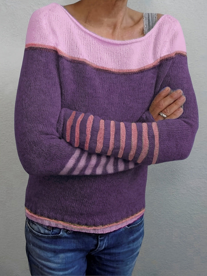 Grettel | Sweater cuello barco color block