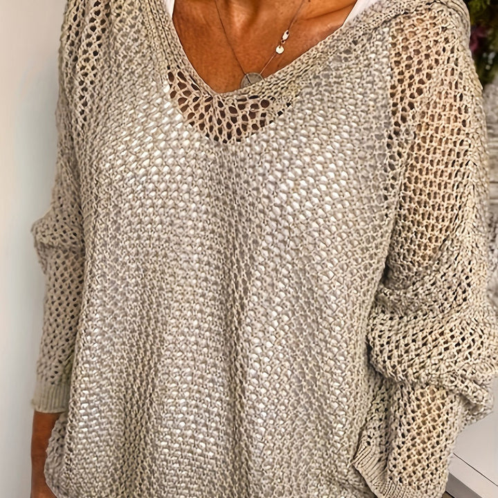 Zoila | Sweater tejido calado con capucha