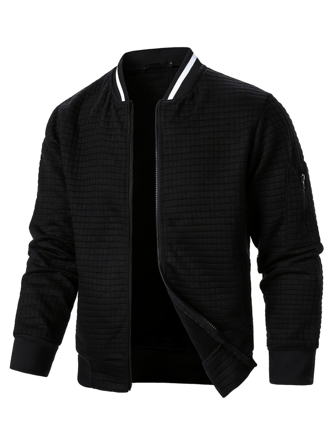 Anthony | Chaqueta bomber con textura y cierre completo