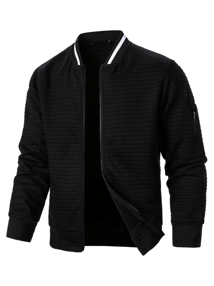 Anthony | Chaqueta bomber con textura y cierre completo