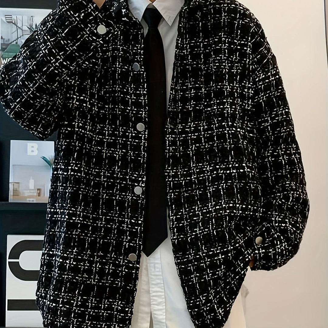 Nibaldo | Chaqueta camisera a cuadros texturizada