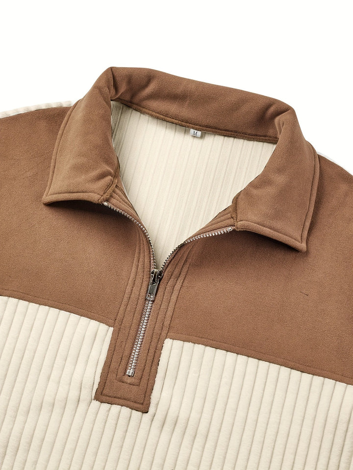 Dante | Sweater bicolor con cierre corto