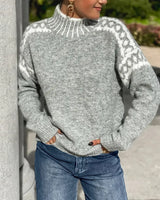 Ester | Sweater de cuello alto con detalle jacquard