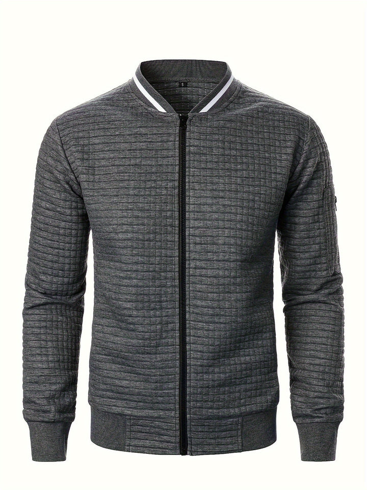 Anthony | Chaqueta bomber con textura y cierre completo
