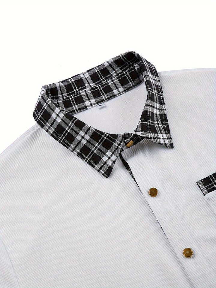 Marcelo | Camisa texturada con detalles a cuadros