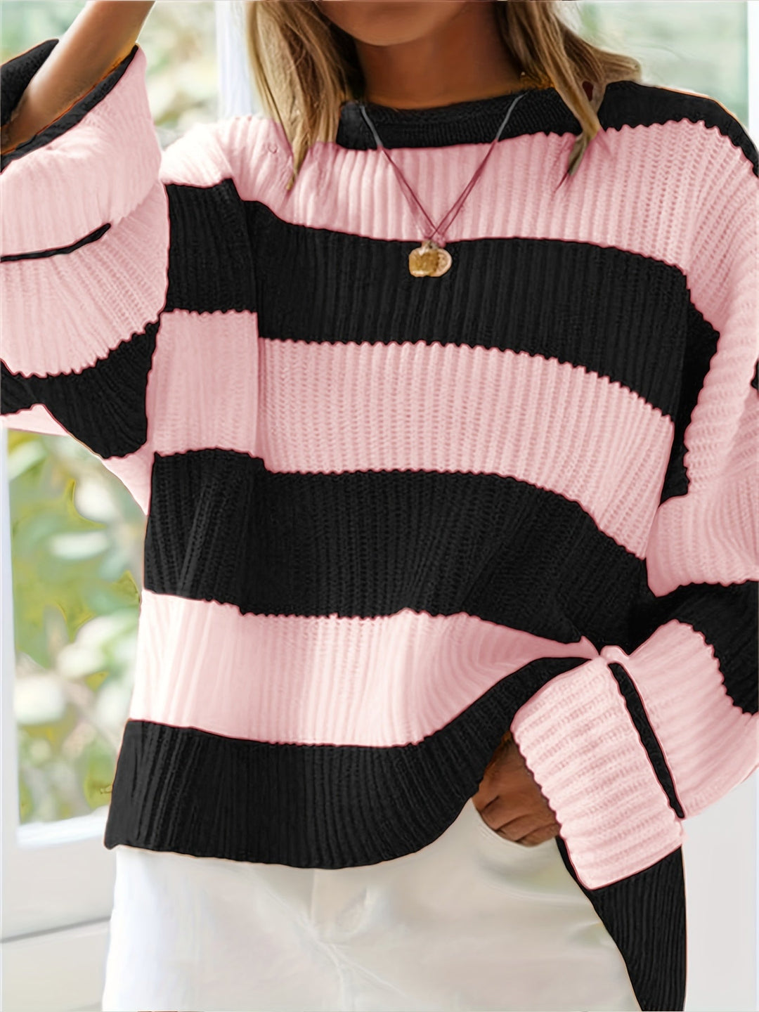 María Graciela | Sweater tejido a rayas holgado