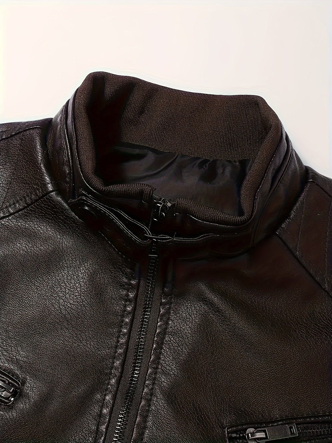 Demetrio | Chaqueta moto cuello alto para hombre