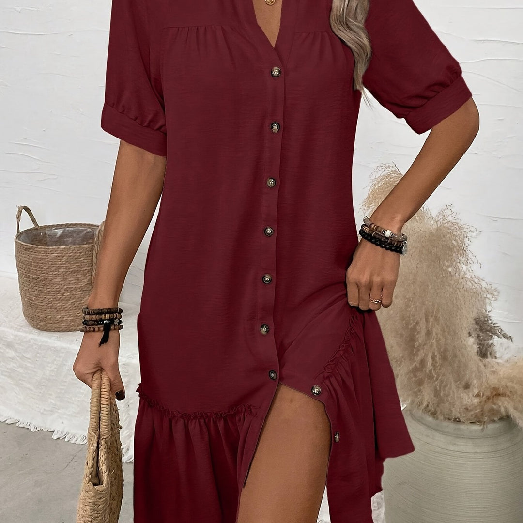 Verena | Vestido camisero boho con botones