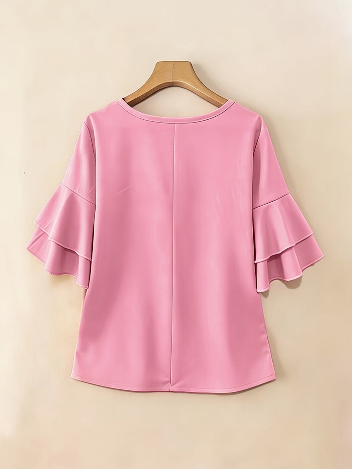 Naomi | Blusa plisada de mangas acampanadas