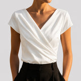 Ingrid Andrea | Blusa cruzada con drapeado