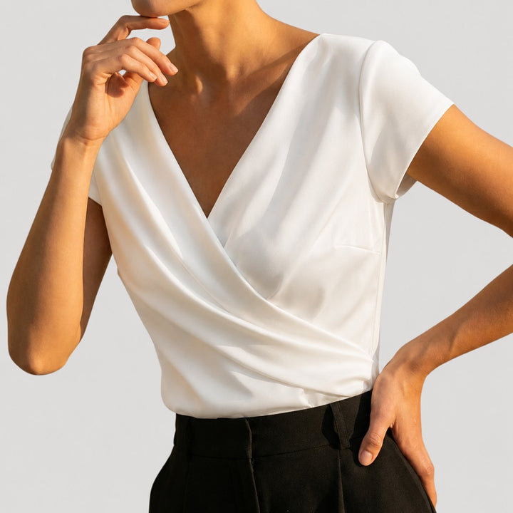 Ingrid Andrea | Blusa cruzada con drapeado