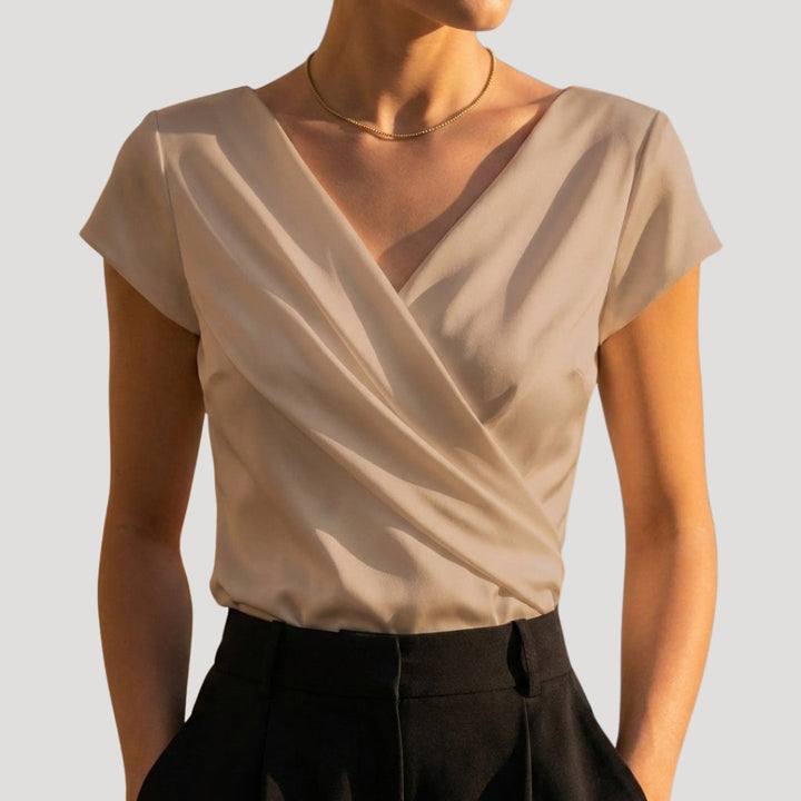 Ingrid Andrea | Blusa cruzada con drapeado