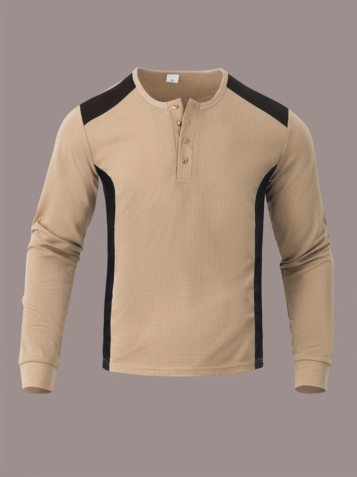 Gunther | Polera henley manga larga con textura