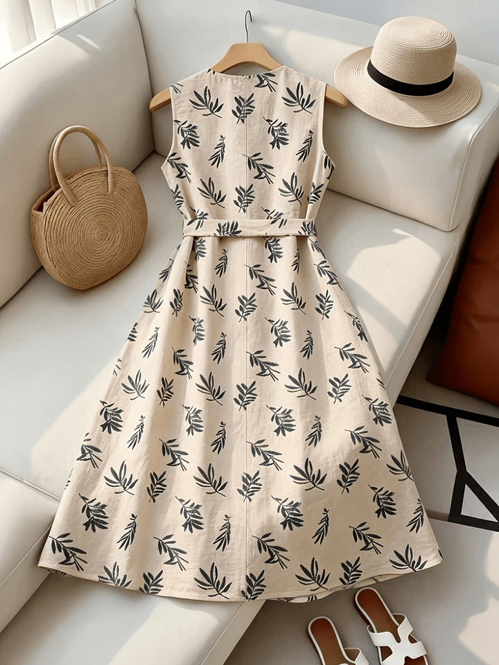 Ludmila | Vestido midi sin mangas con cinturón