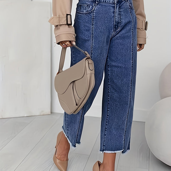 Analía | Jeans rectos tiro alto al tobillo