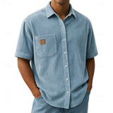 Benicio | Camisa de manga corta con textura acanalada