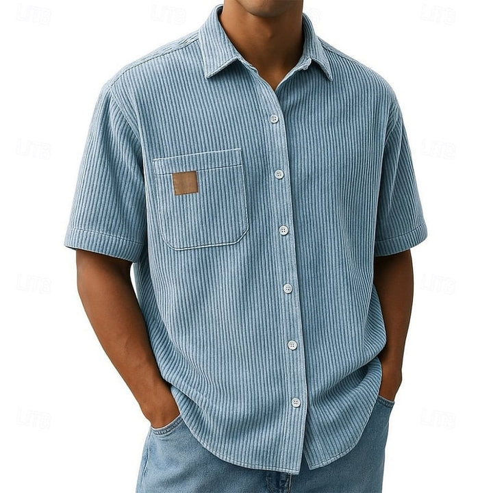 Benicio | Camisa de manga corta con textura acanalada