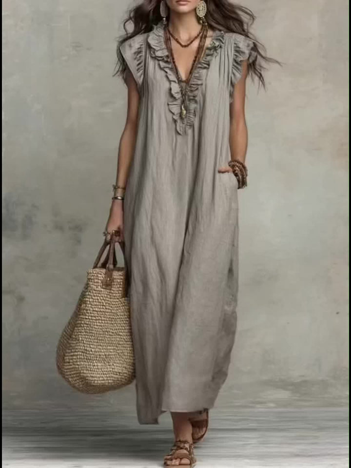 Aitana | Vestido largo con volantes