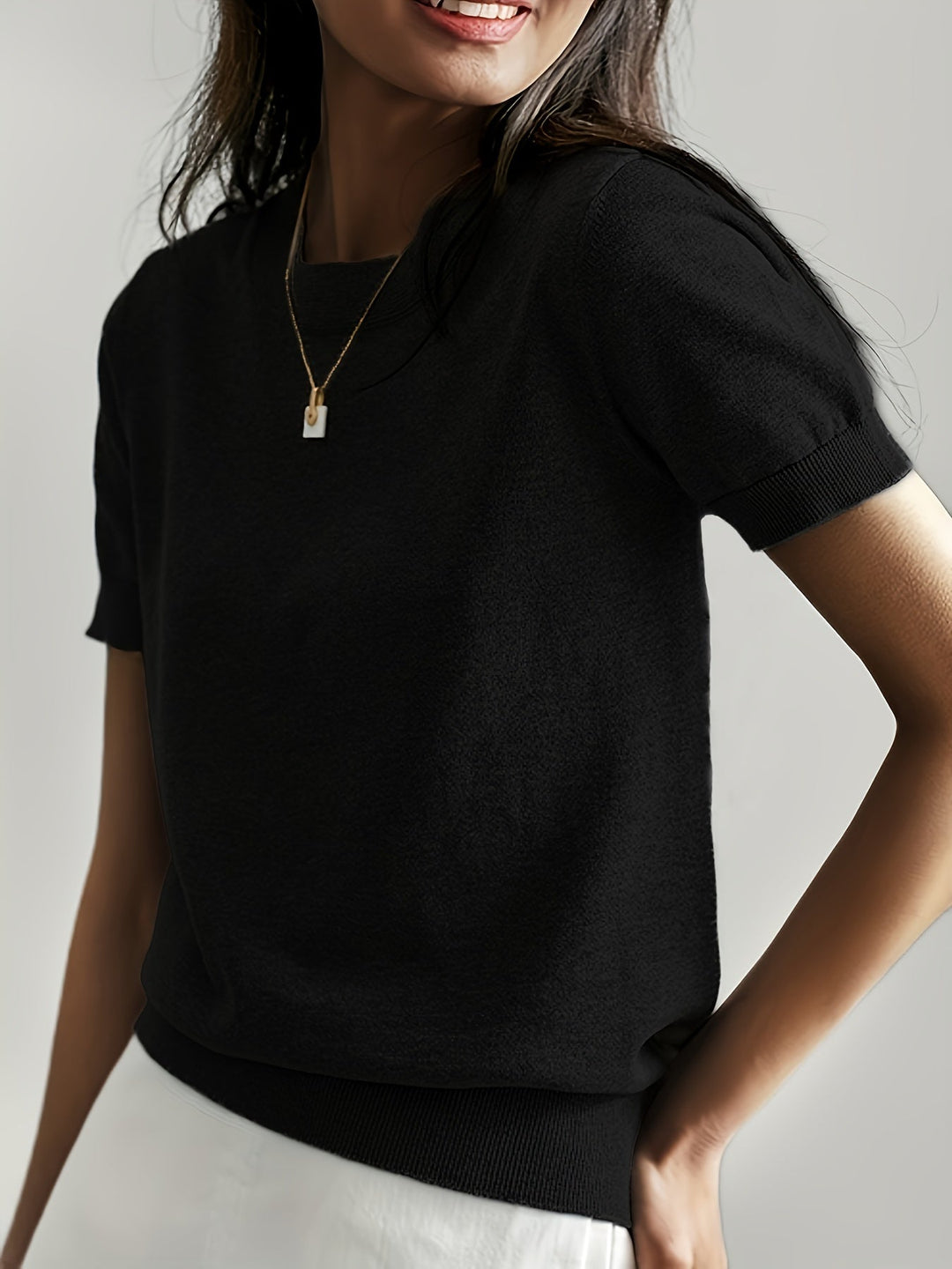 Lucila | Sweater de punto fino manga corta