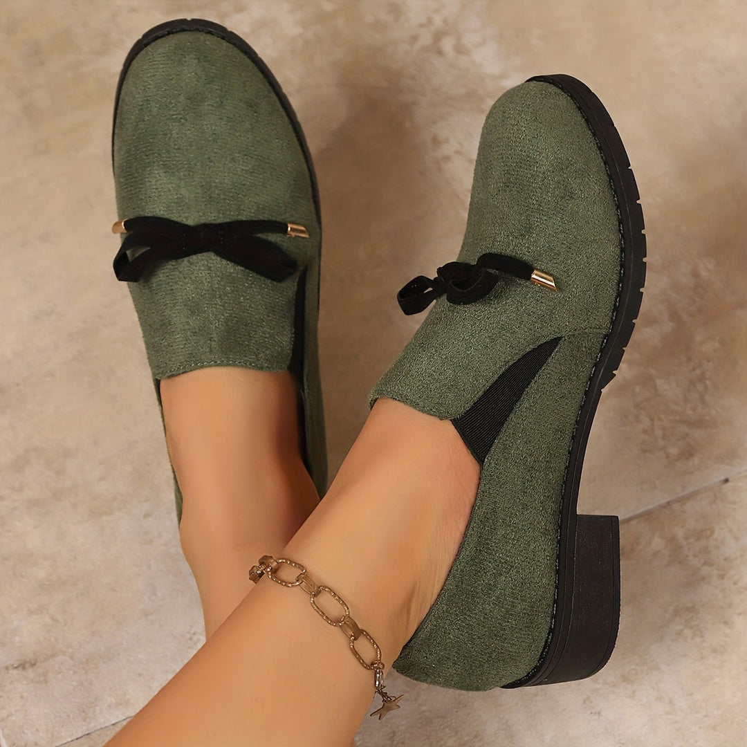 Ciriaca | Mocasines con moño y taco bajo