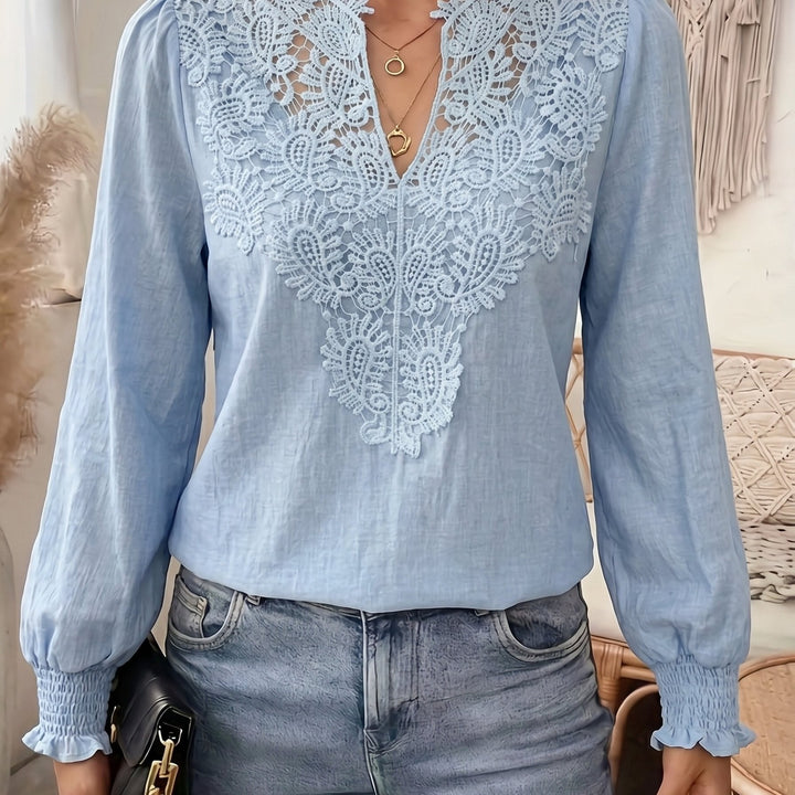Antonieta | Blusa escote V con calado