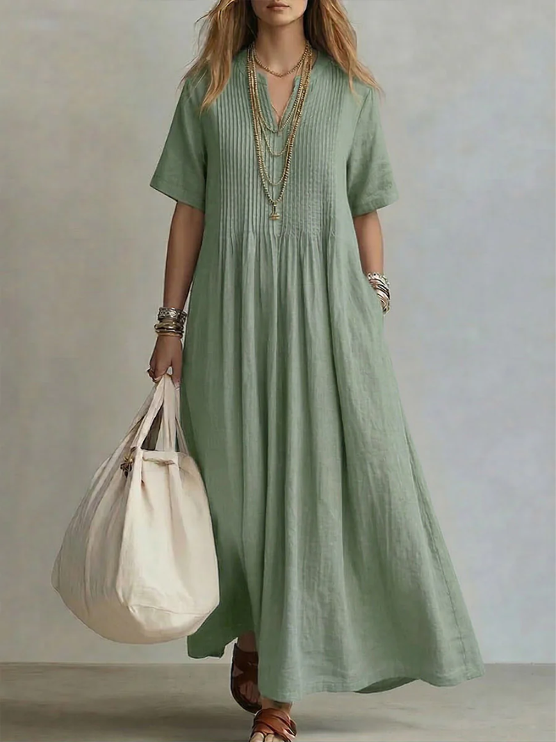 Azucena | Vestido largo plisado