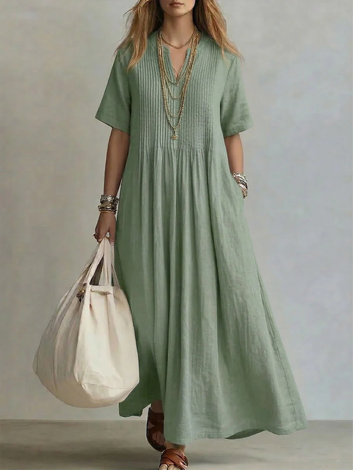 Azucena | Vestido largo plisado