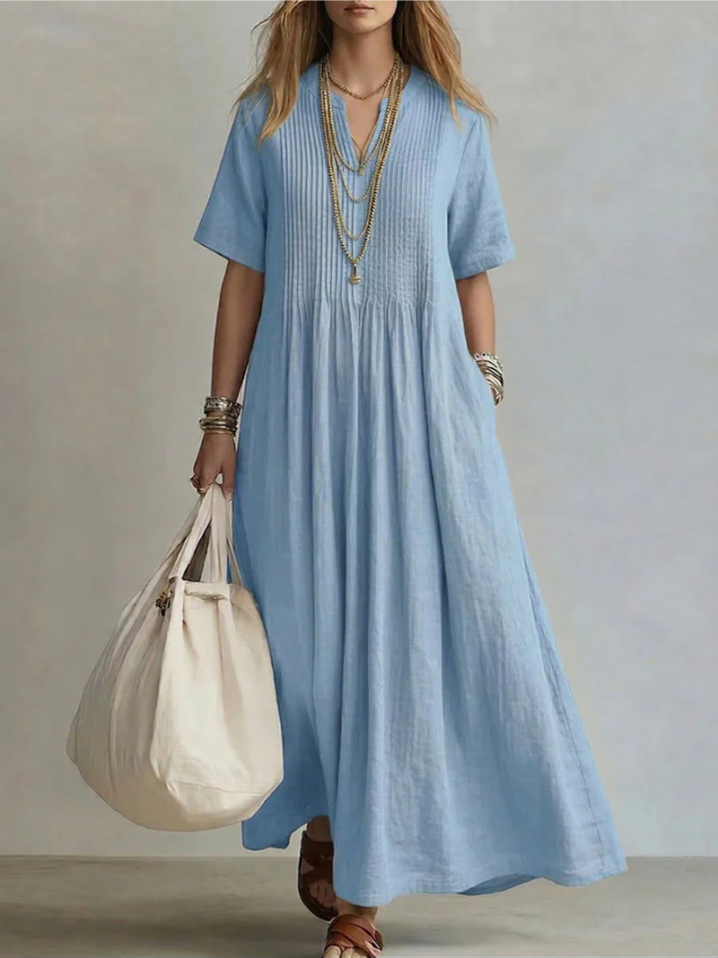 Azucena | Vestido largo plisado