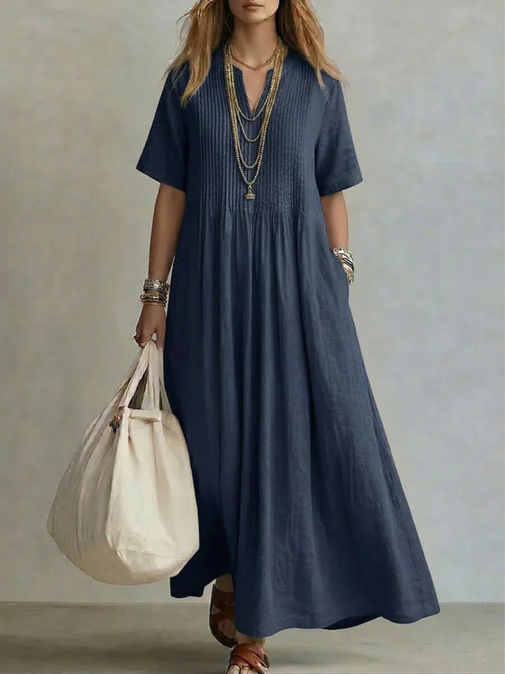 Azucena | Vestido largo plisado