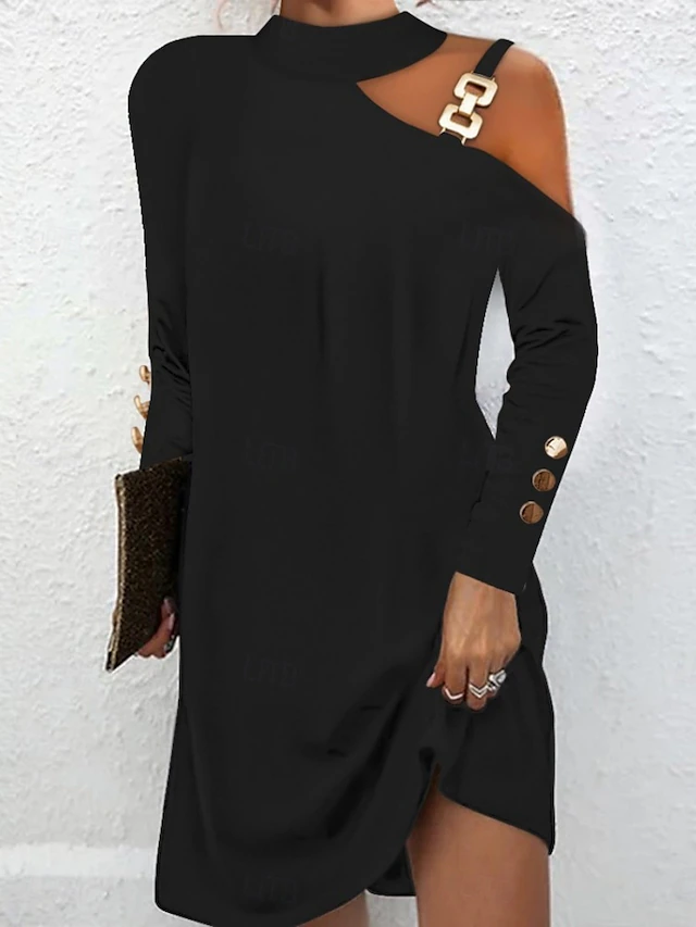 Jasmín | Vestido elegante con hombro descubierto
