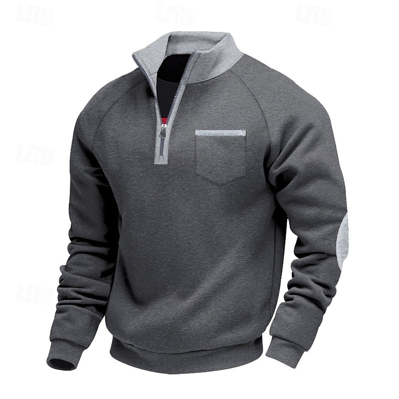 Romualdo | Pullover medio cierre en bloques de color