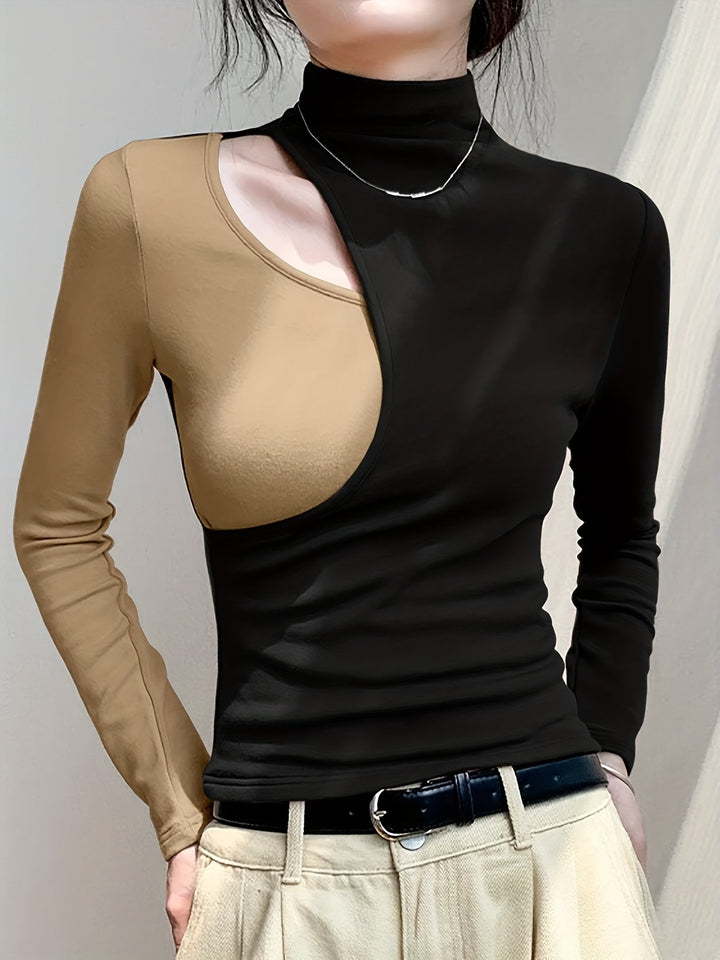 Bernarda | Polera cuello alto con abertura