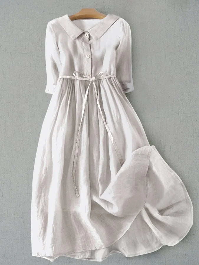 Lux | Vestido Elegante de Manga Corta con Cintas en la Cintura