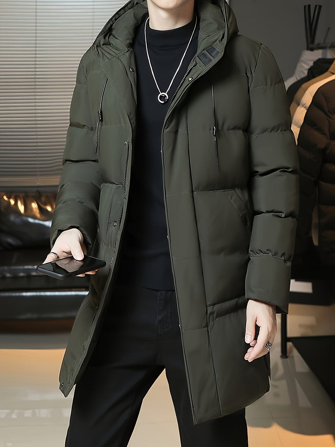 Samuel | Parka larga con capucha acolchada