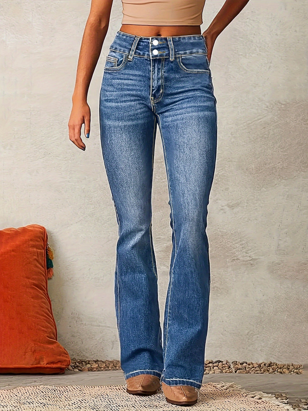 Maríangel | Jeans de tiro alto acampanados