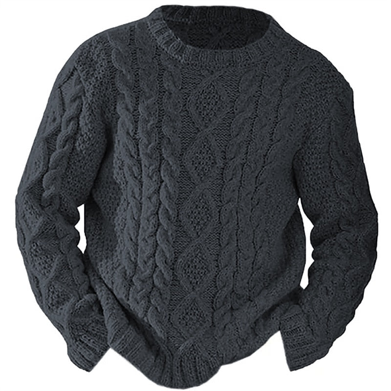 Emiliano | Sweater de punto trenzado cuello redondo