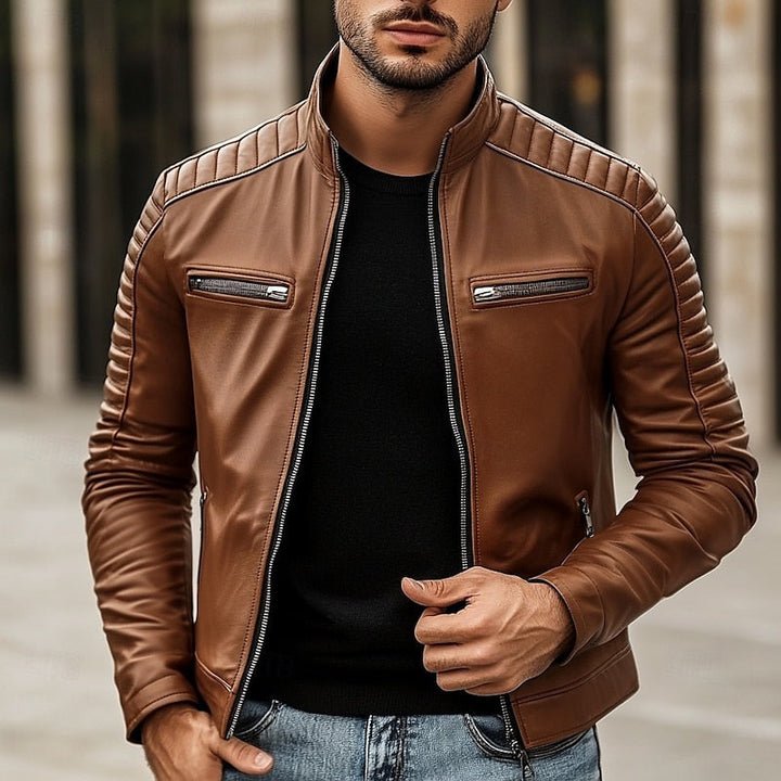 Esteban | Chaqueta biker con cuello alto