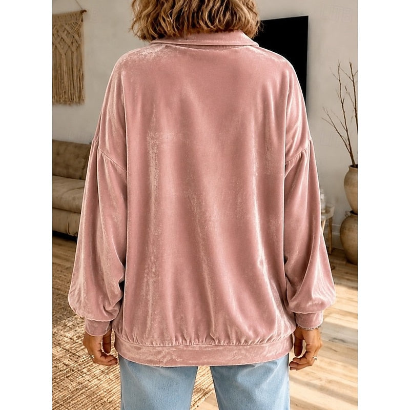 Olivia | Pullover holgado con cuello camisero