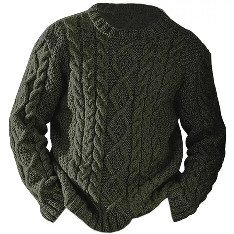 Emiliano | Sweater de punto trenzado cuello redondo