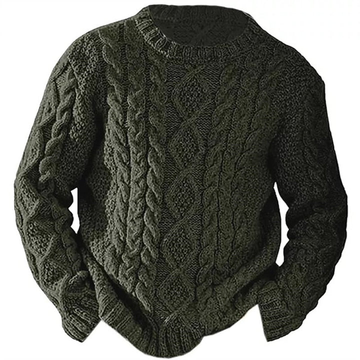 Emiliano | Sweater de punto trenzado cuello redondo