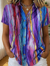 Mariza | Blusa camisera manga corta estampada