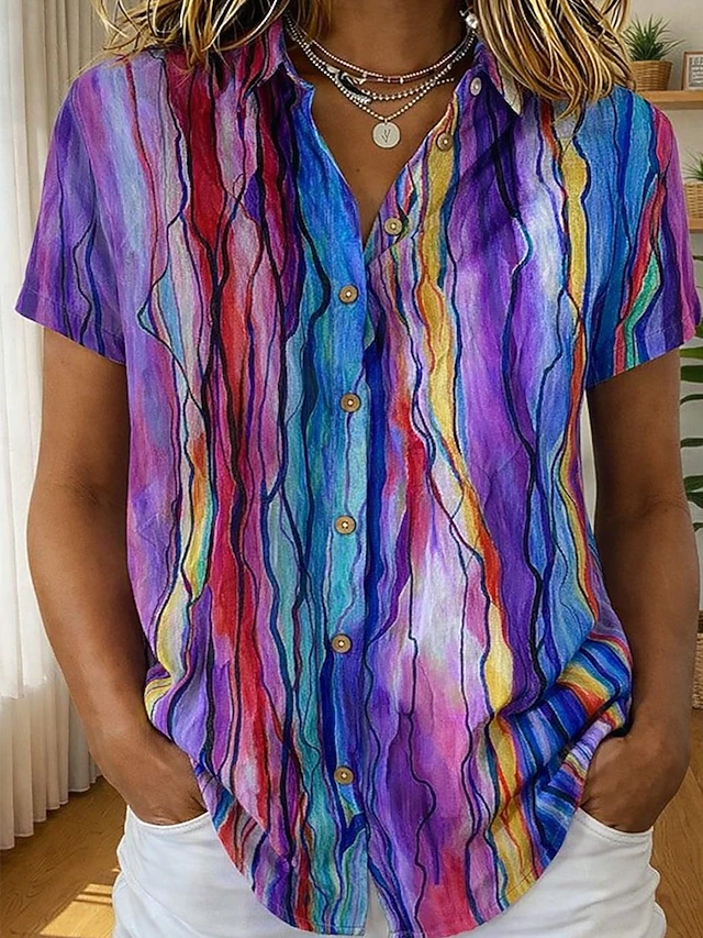 Mariza | Blusa camisera manga corta estampada
