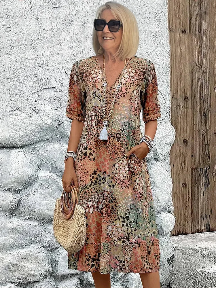 Domitila Rosa | Vestido midi estampado